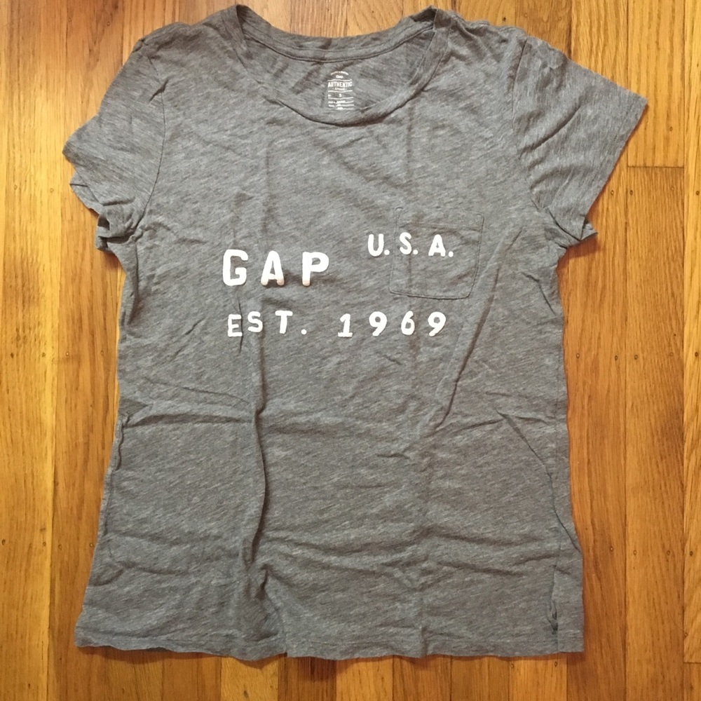 Gap grey cotton logo tee
